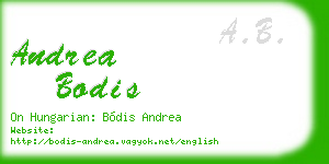 andrea bodis business card