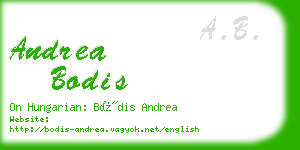 andrea bodis business card